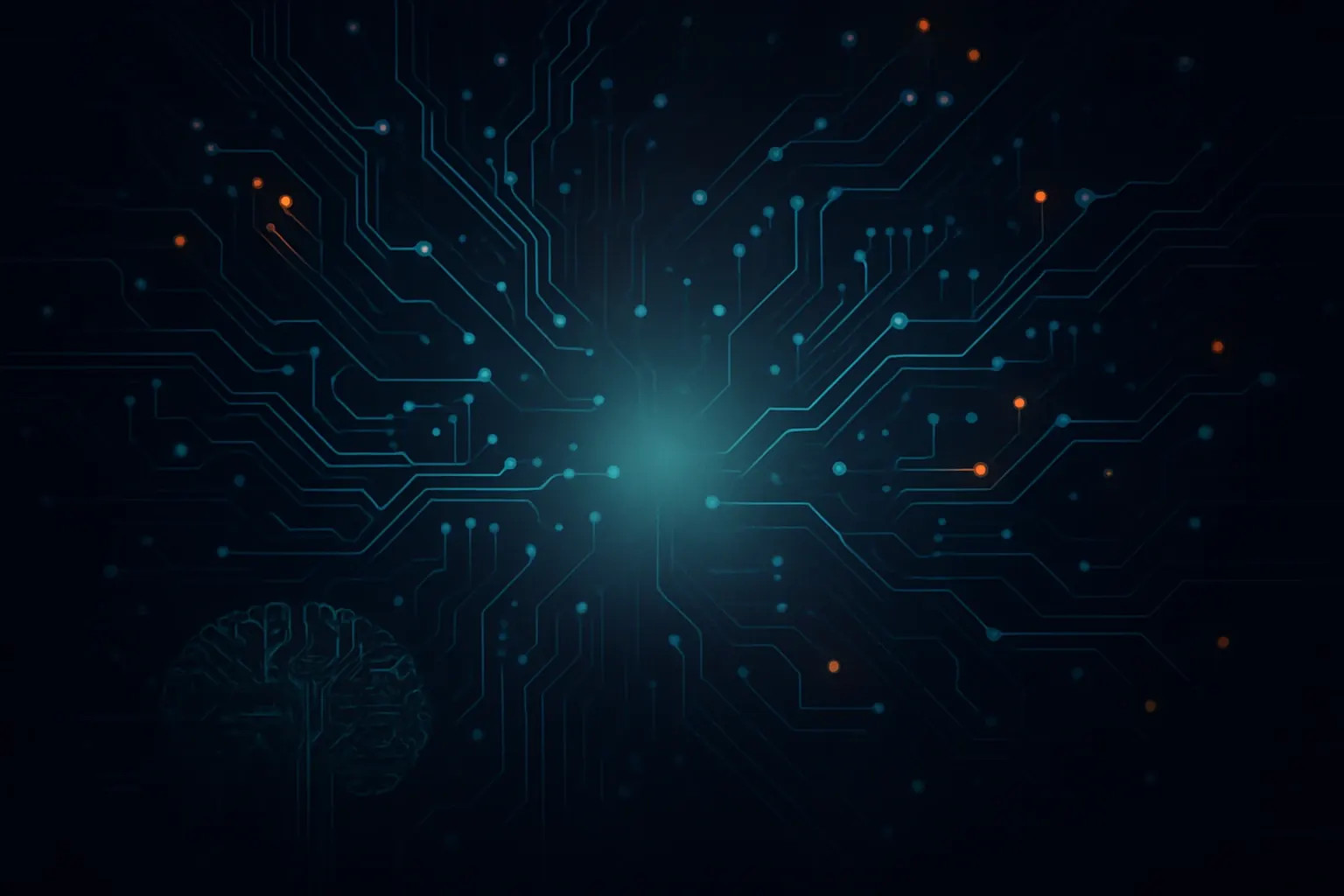Neurotechnology and AI abstract background